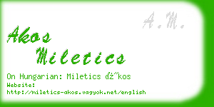 akos miletics business card